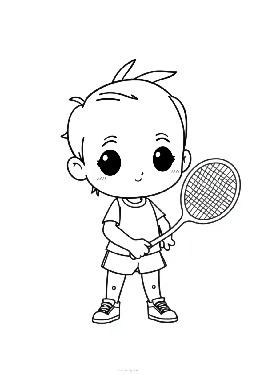 Tennis Player coloring page for kids