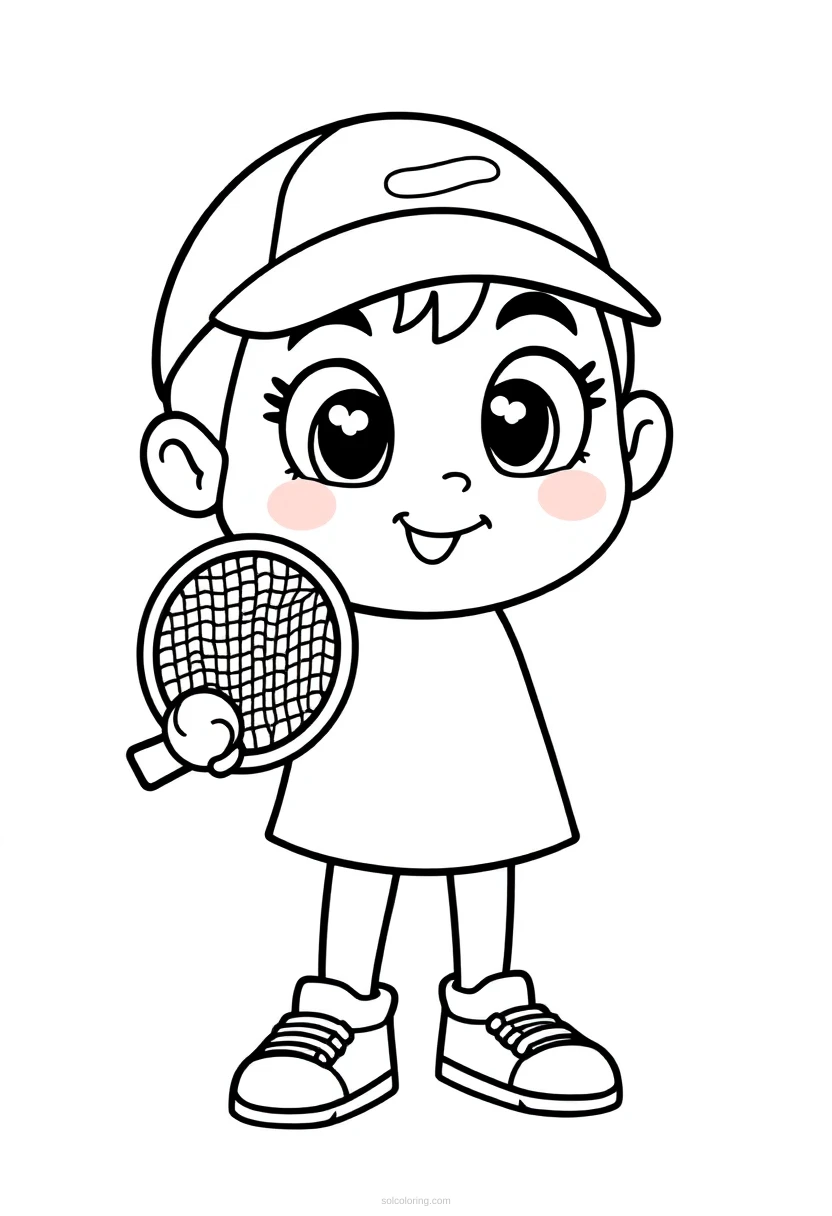 Tennis Player coloring page for kids