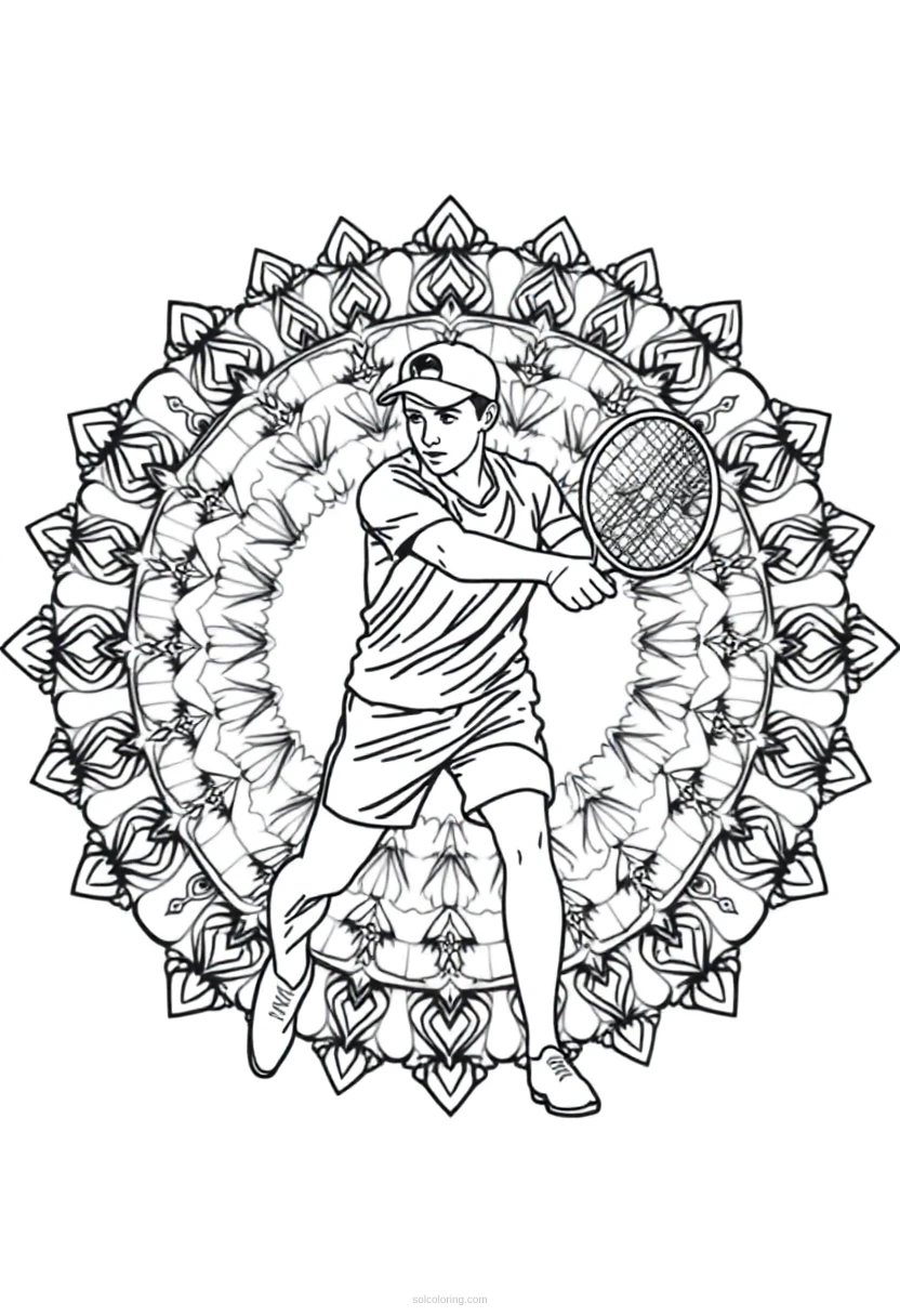 Tennis Player coloring page for kids