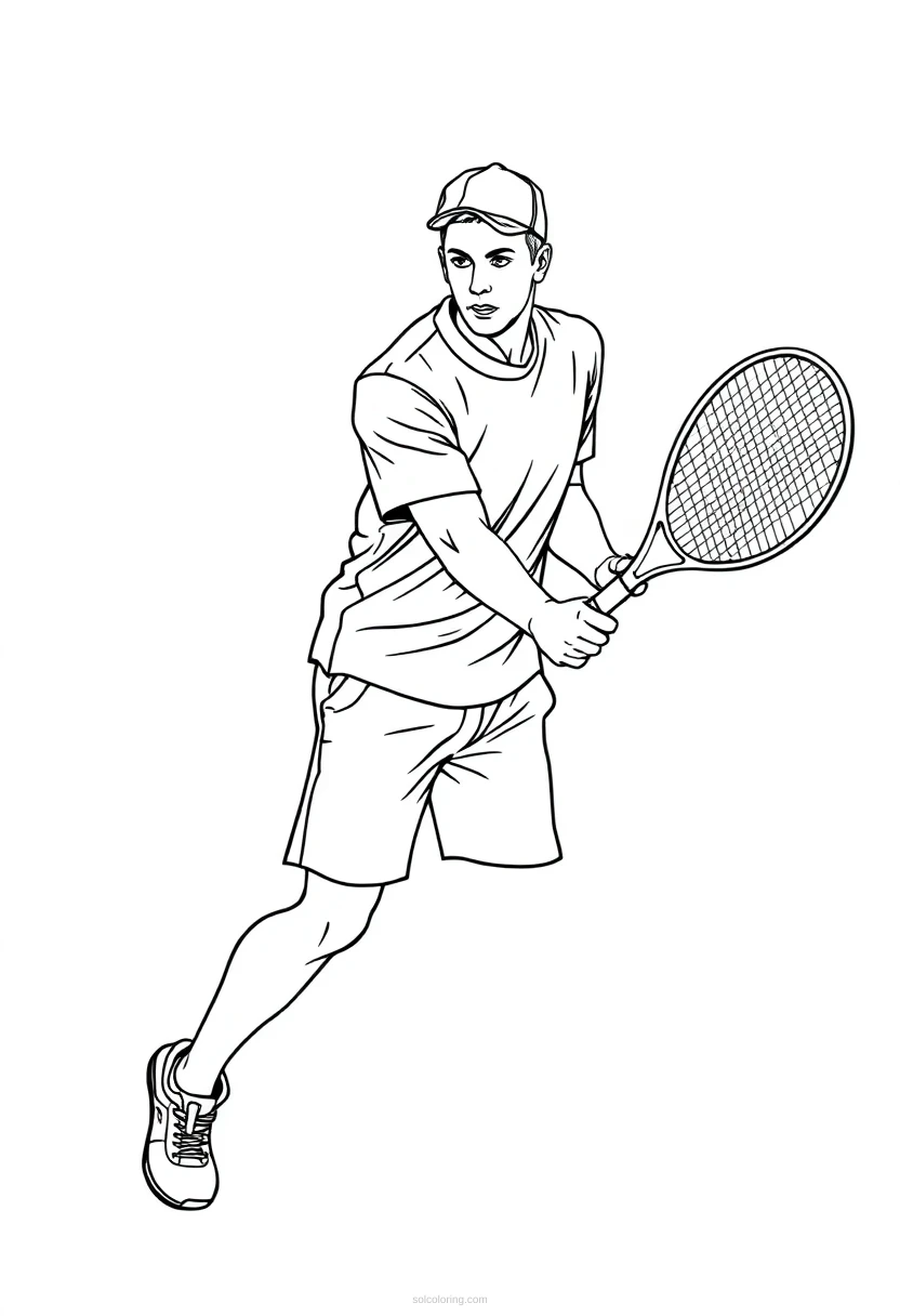 Tennis Player Mandala coloring pages