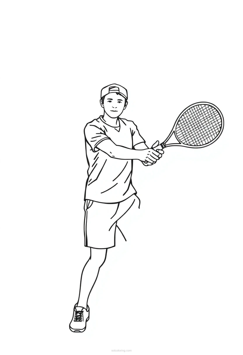 Tennis Player coloring page for kids