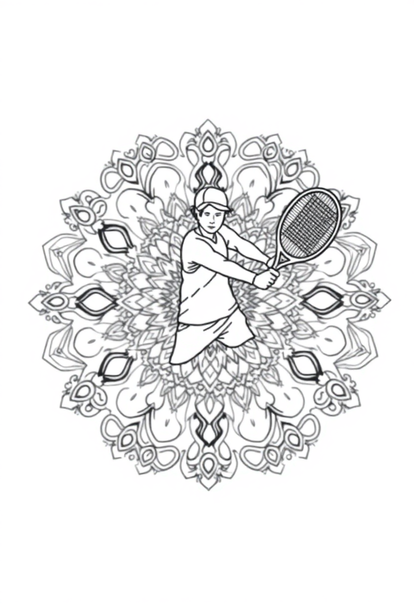 Tennis Player coloring page, free printable