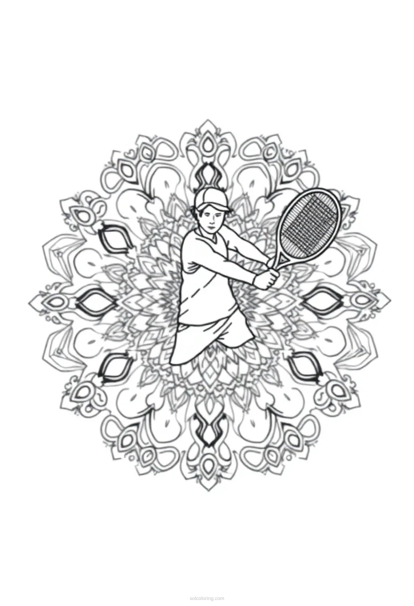 Tennis Player coloring page for kids