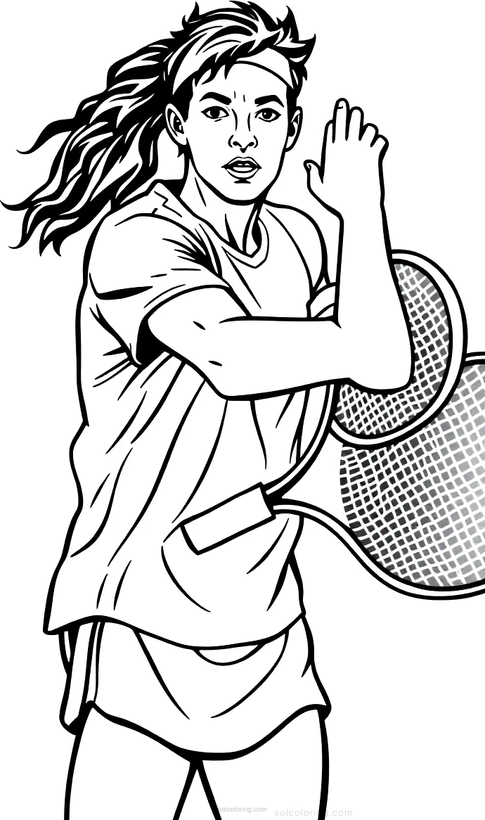 Tennis Player Serving coloring pages