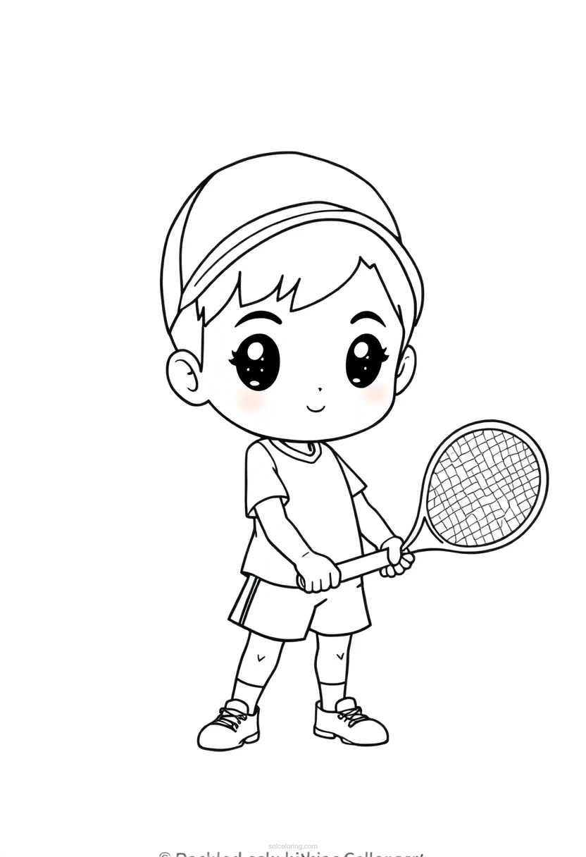 Tennis Player coloring page for kids