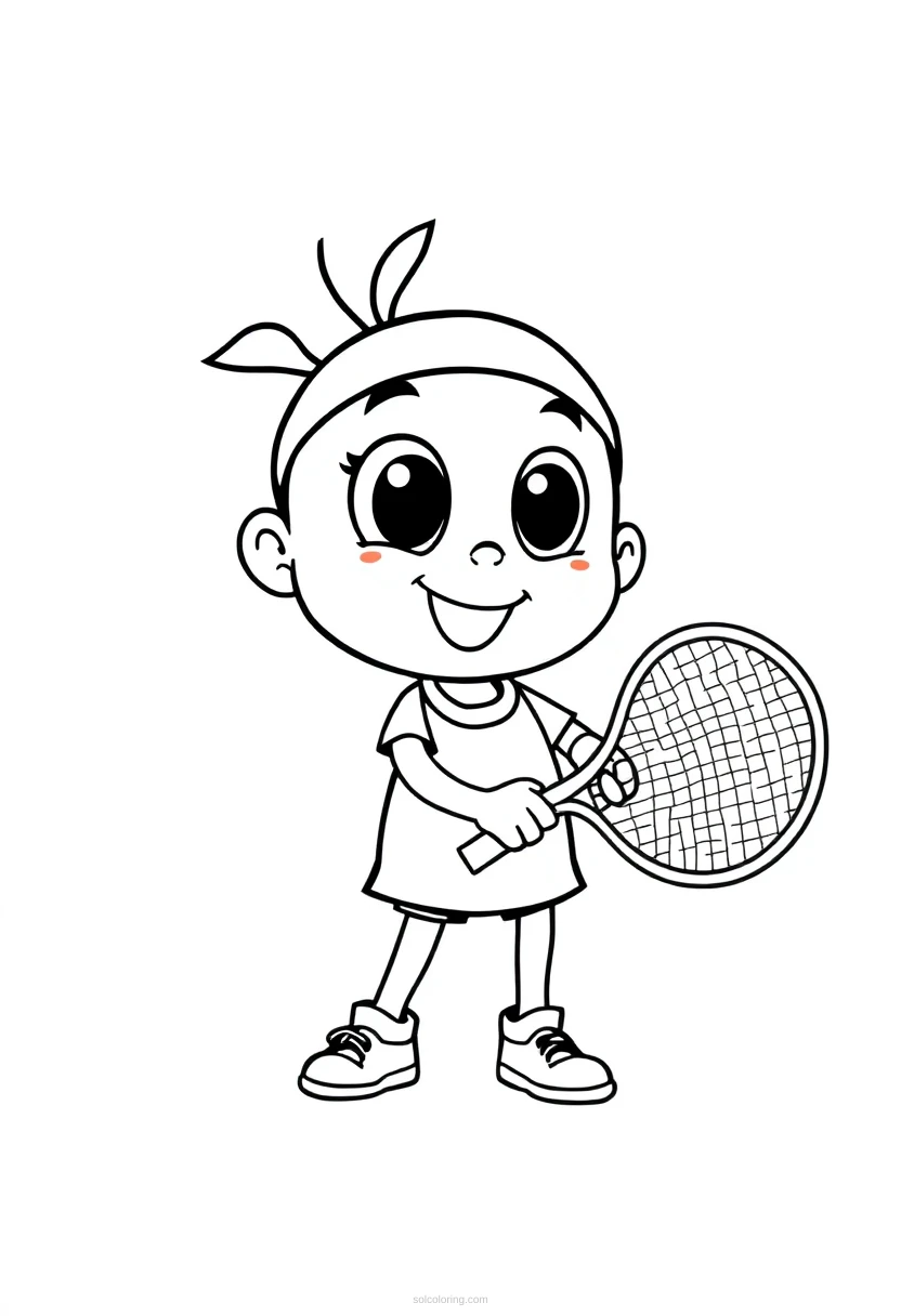Tennis Player coloring page for kids