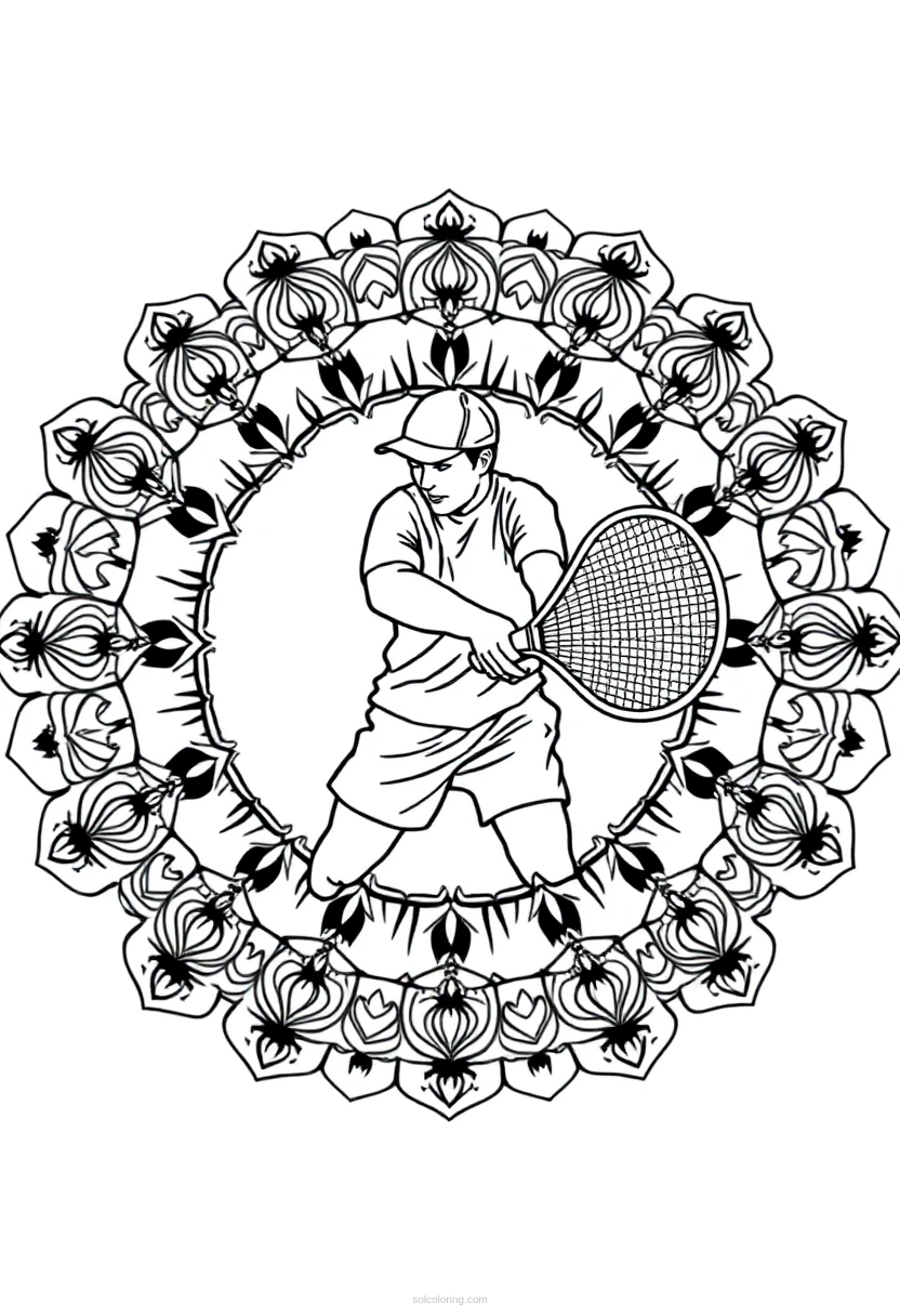 Tennis Player coloring page for kids