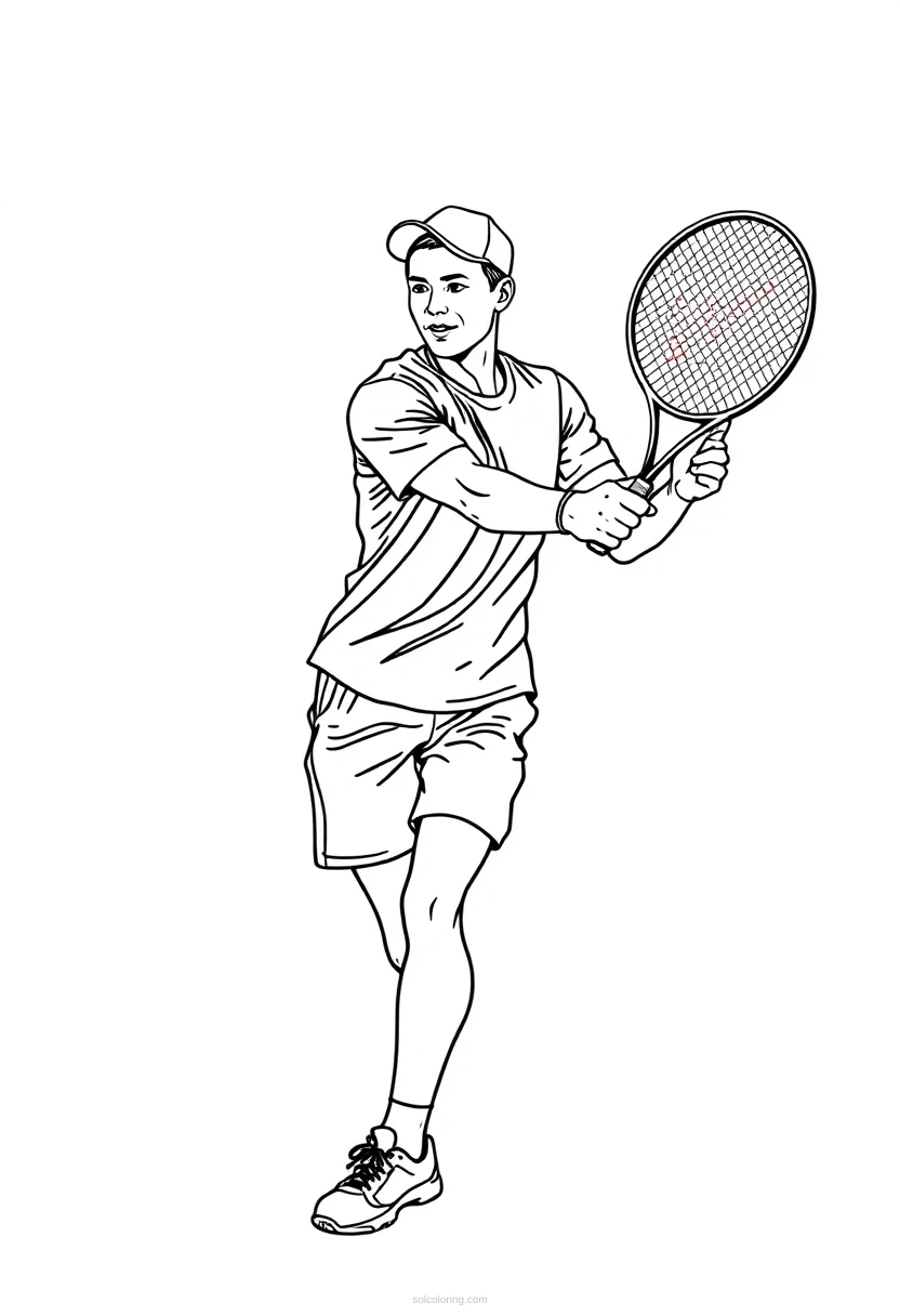 Tennis Player Simple coloring pages