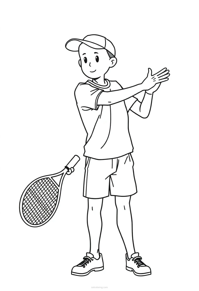 Tennis Player coloring page for kids