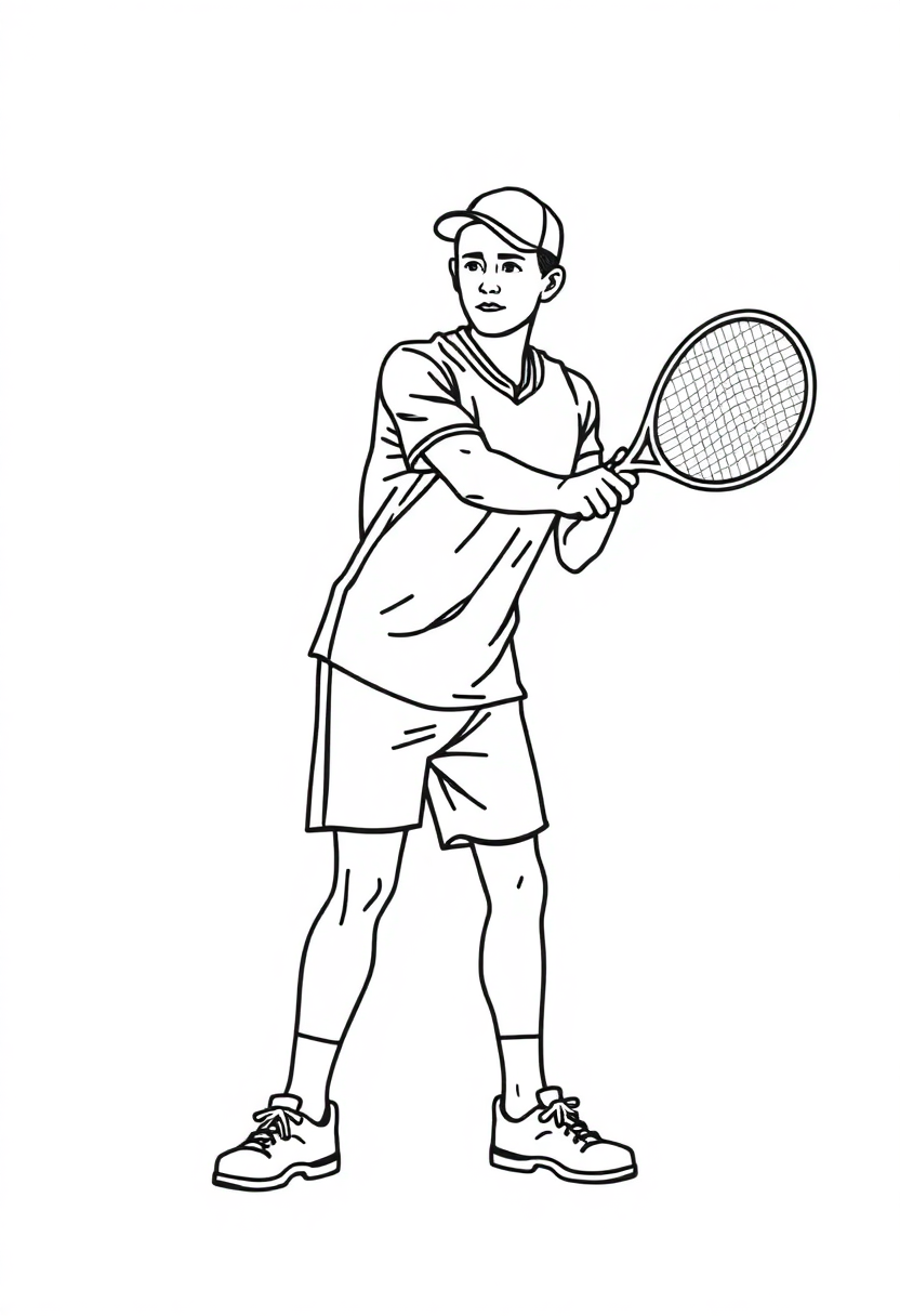 Tennis Player coloring page, free printable