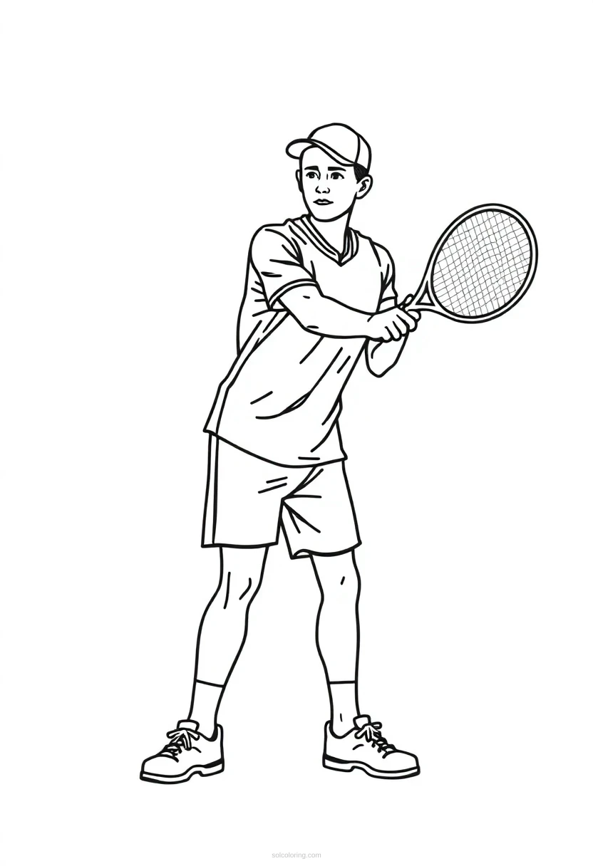 Tennis Player coloring page for kids