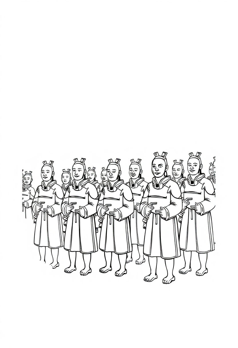 Terracotta Warriors coloring page, free printable