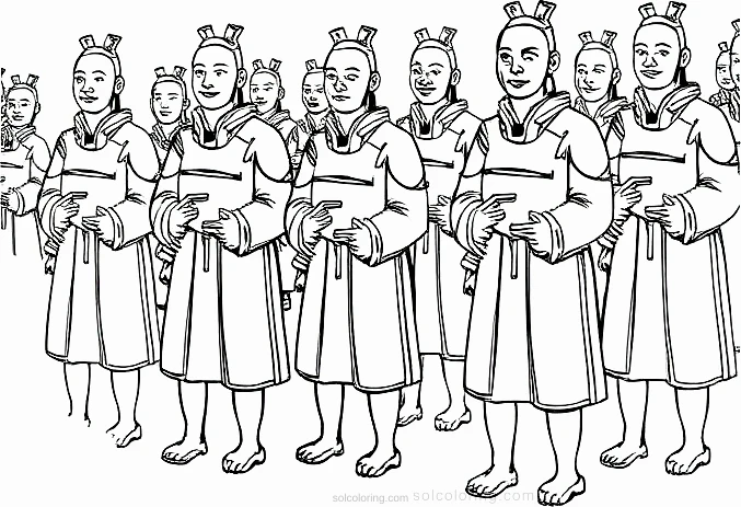 Terracotta Warriors coloring page for kids