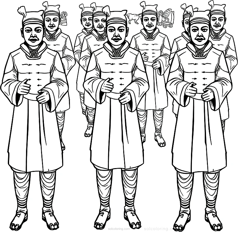 Terracotta Warriors coloring page for kids