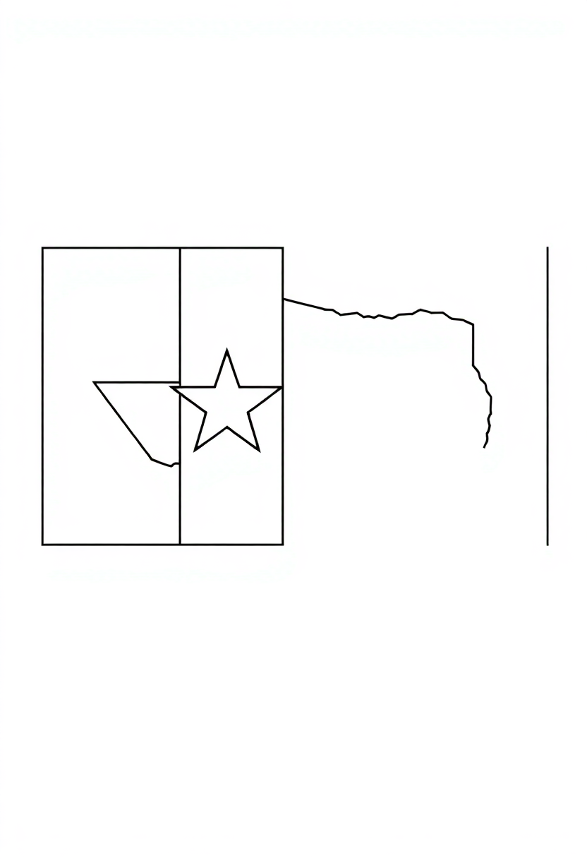 Texas State Flag coloring page, free printable