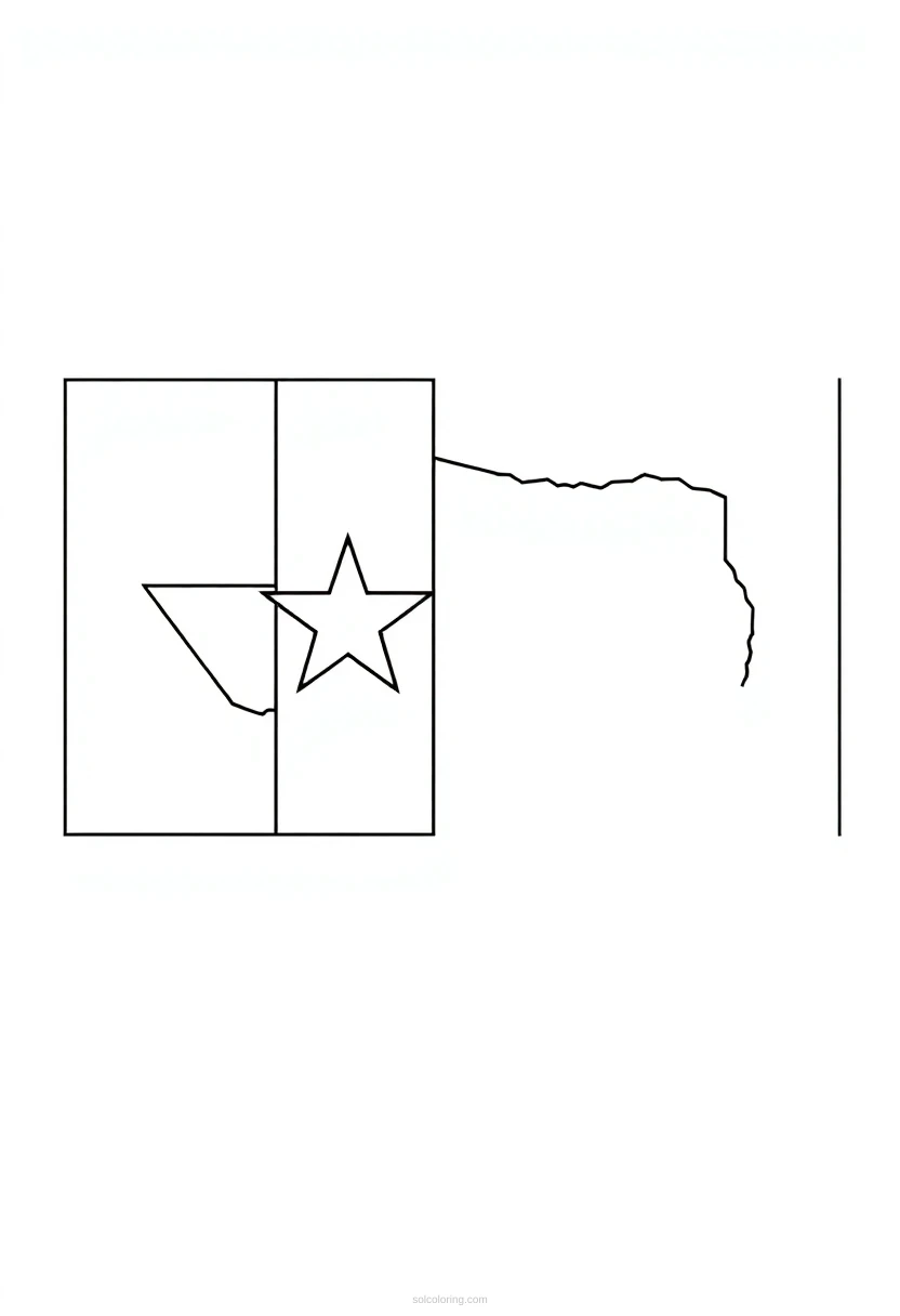 Texas State Flag coloring page for kids