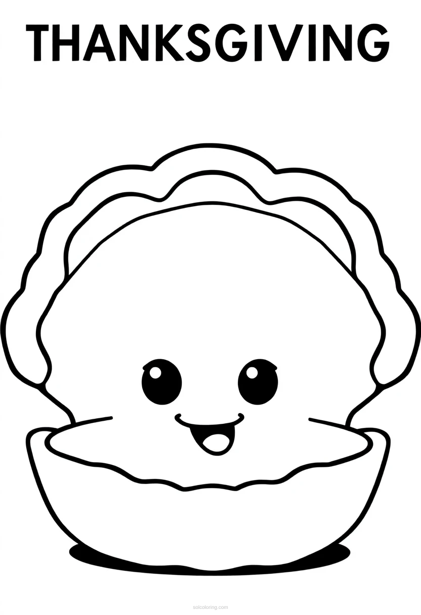 Thanksgiving Pie coloring page for kids