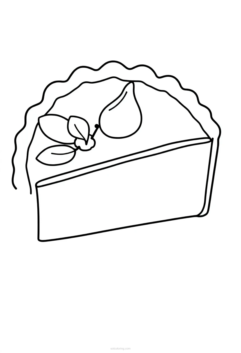 Thanksgiving Pie coloring page for kids