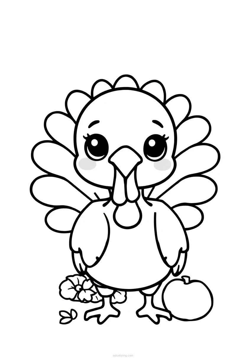 Thanksgiving Turkey Dinner coloring page for kids