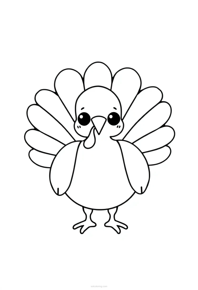 Thanksgiving Turkey Dinner coloring page for kids
