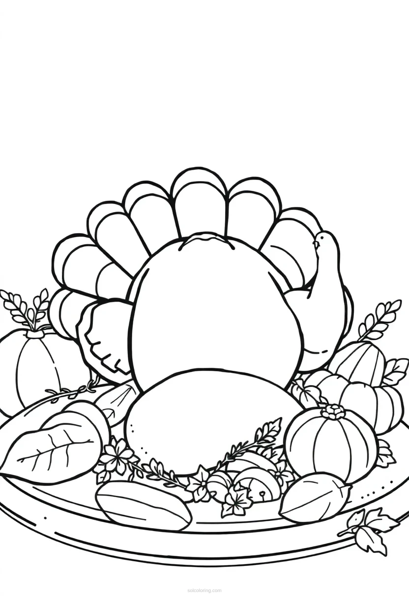 Thanksgiving Turkey Dinner coloring pages