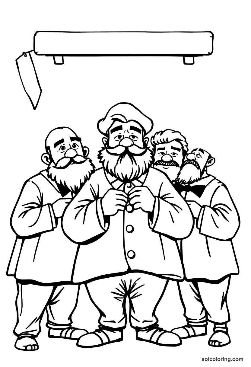 The Barber S Six Foolish Brothers coloring pages