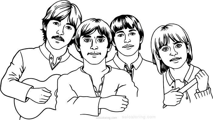 The Beatles Band Members coloring page for kids