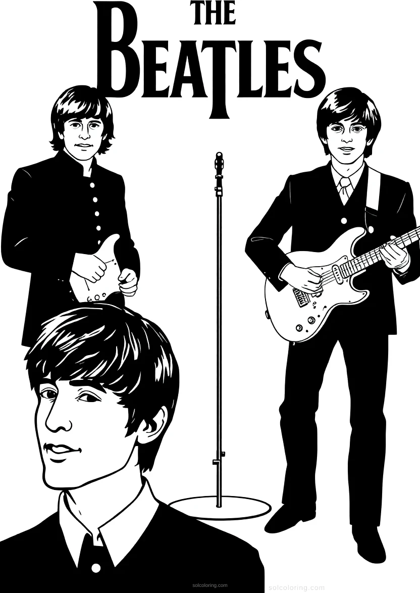 The Beatles Band Members coloring pages