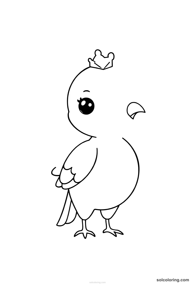 Cute Cartoon The bird princess transforming back from her avian form cute cartoon coloring page for kids
