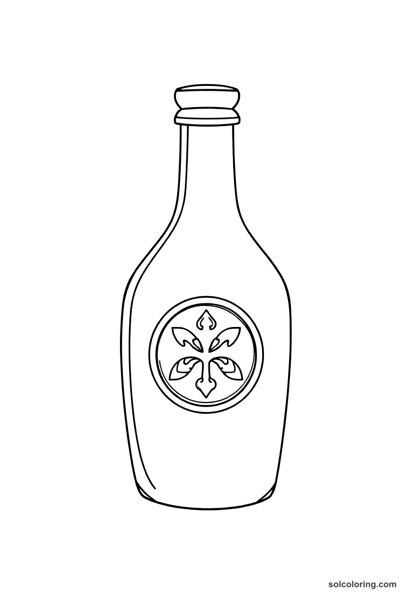Simple The brass bottle sealed with Solomon's seal coloring page, free printable simple style
