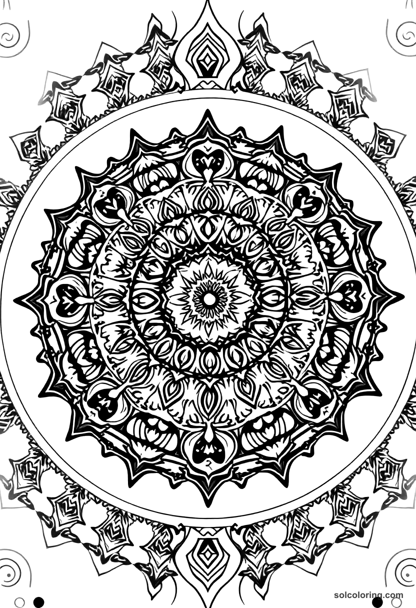 Mandala The city of thieves and tricksters coloring page, free printable mandala style