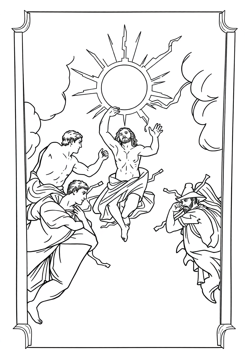The Creation of Adam Ceiling coloring page, free printable