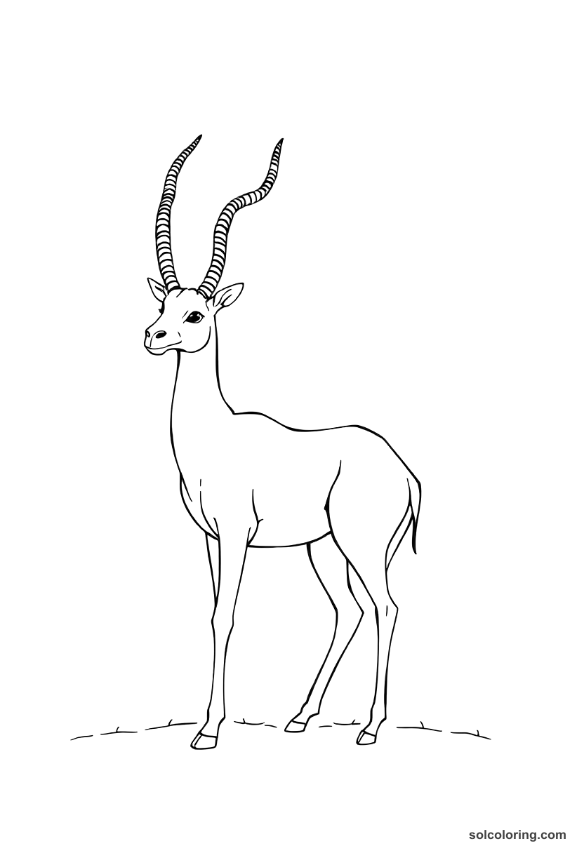 The Enchanted Gazelle Standing Beside The Sheikh coloring pages