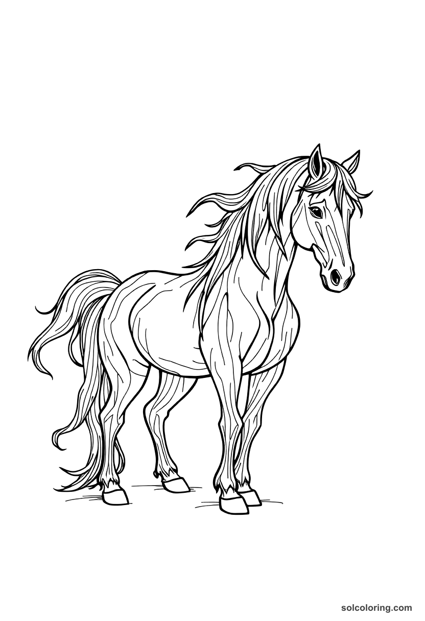 The Enchanted Horse Made Of Ebony Wood coloring pages