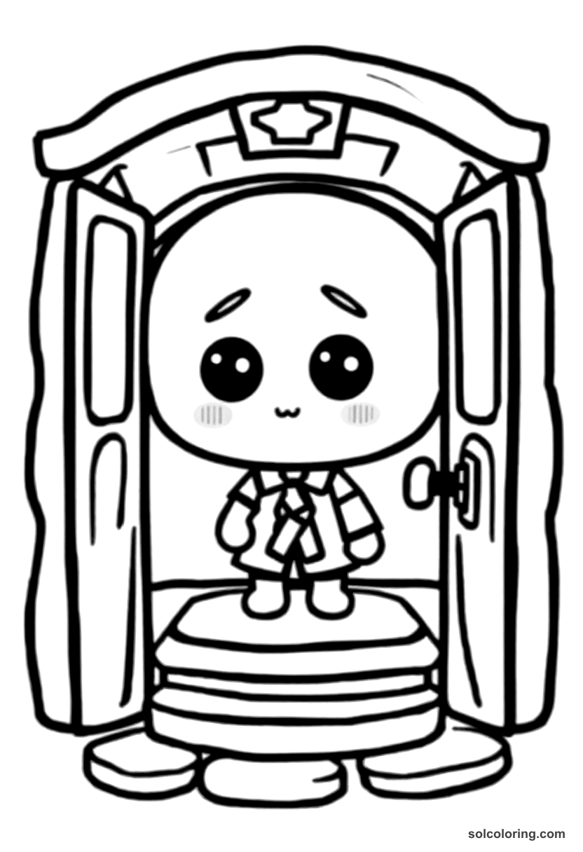 Chibi The forbidden fortieth room with its secret coloring page, free printable chibi style