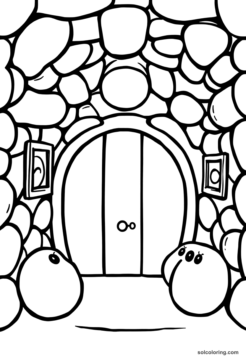 Cute Cartoon The forbidden fortieth room with its secret coloring page, free printable cute cartoon style