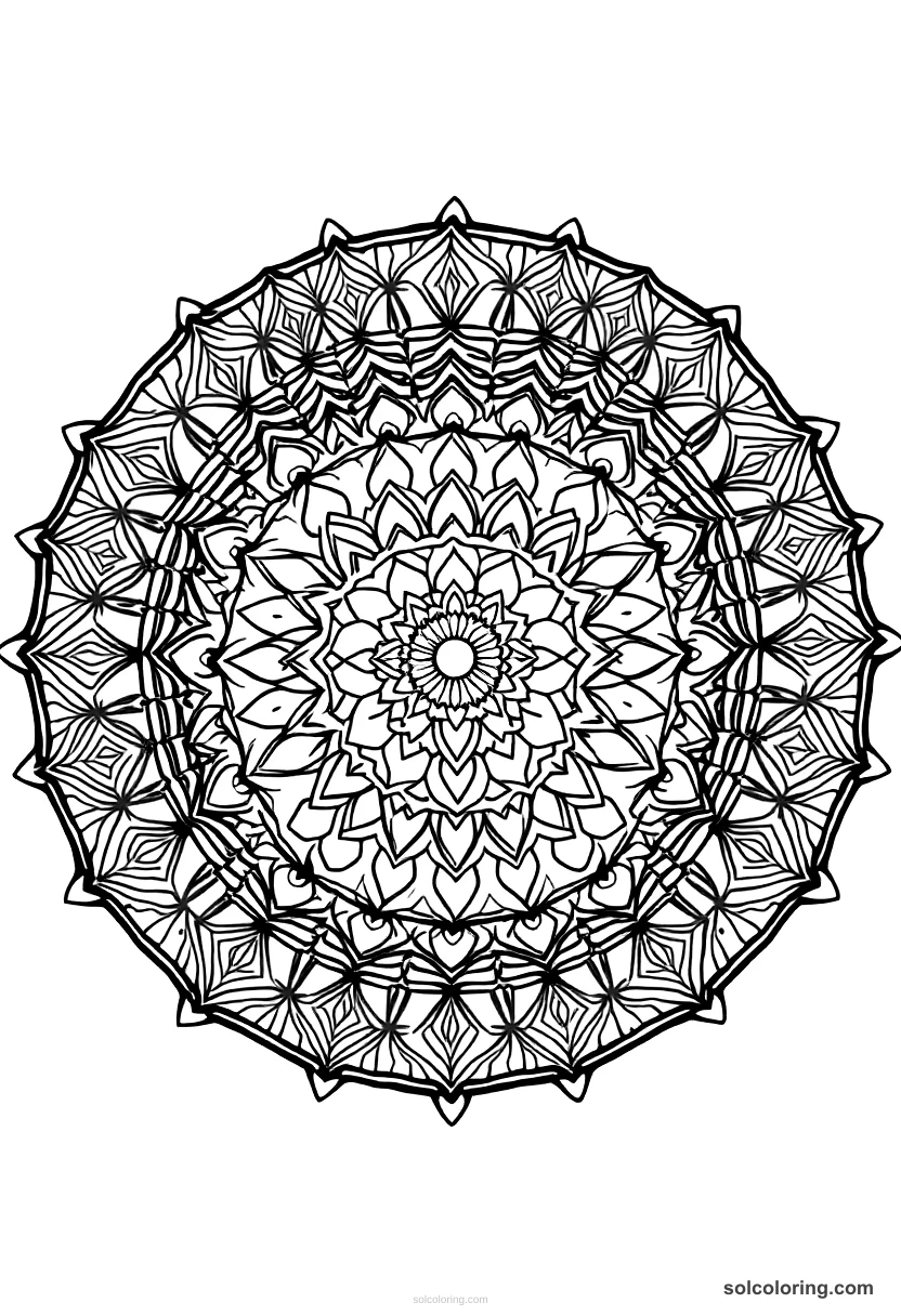 Mandala The giant rukh egg in the valley mandala coloring page for kids