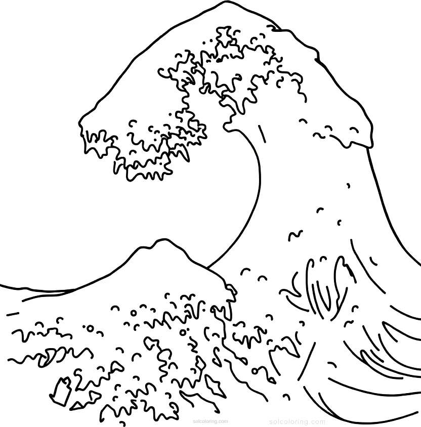 The Great Wave coloring pages