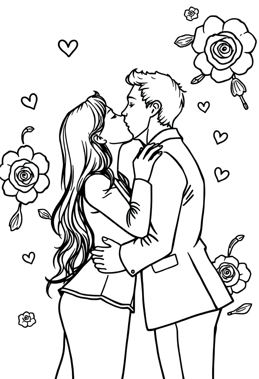The Kiss Painting coloring pages