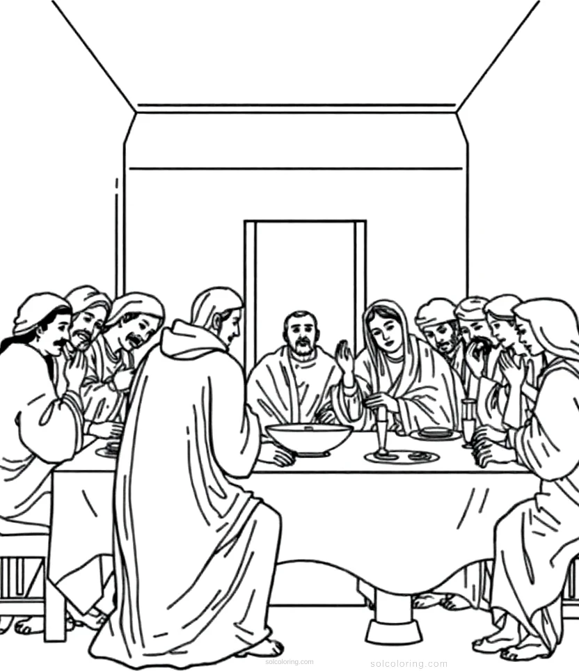 The Last Supper Scene coloring page for kids