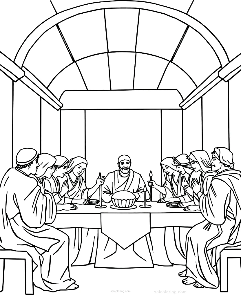 The Last Supper Scene coloring page for kids