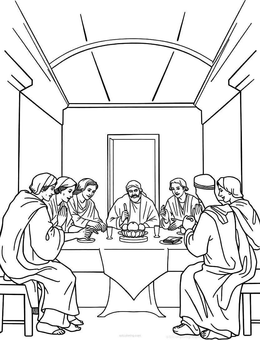 The Last Supper Scene coloring page for kids