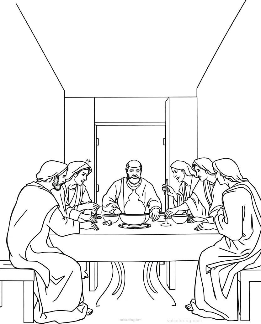 The Last Supper Scene coloring page for kids