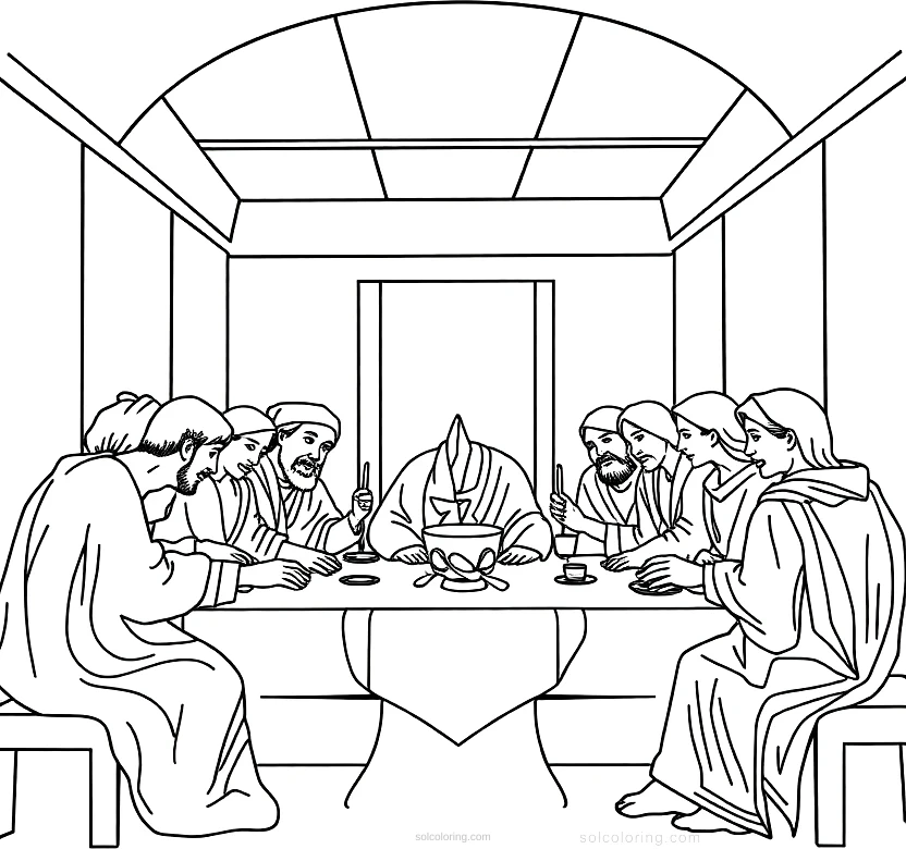 The Last Supper Scene coloring pages