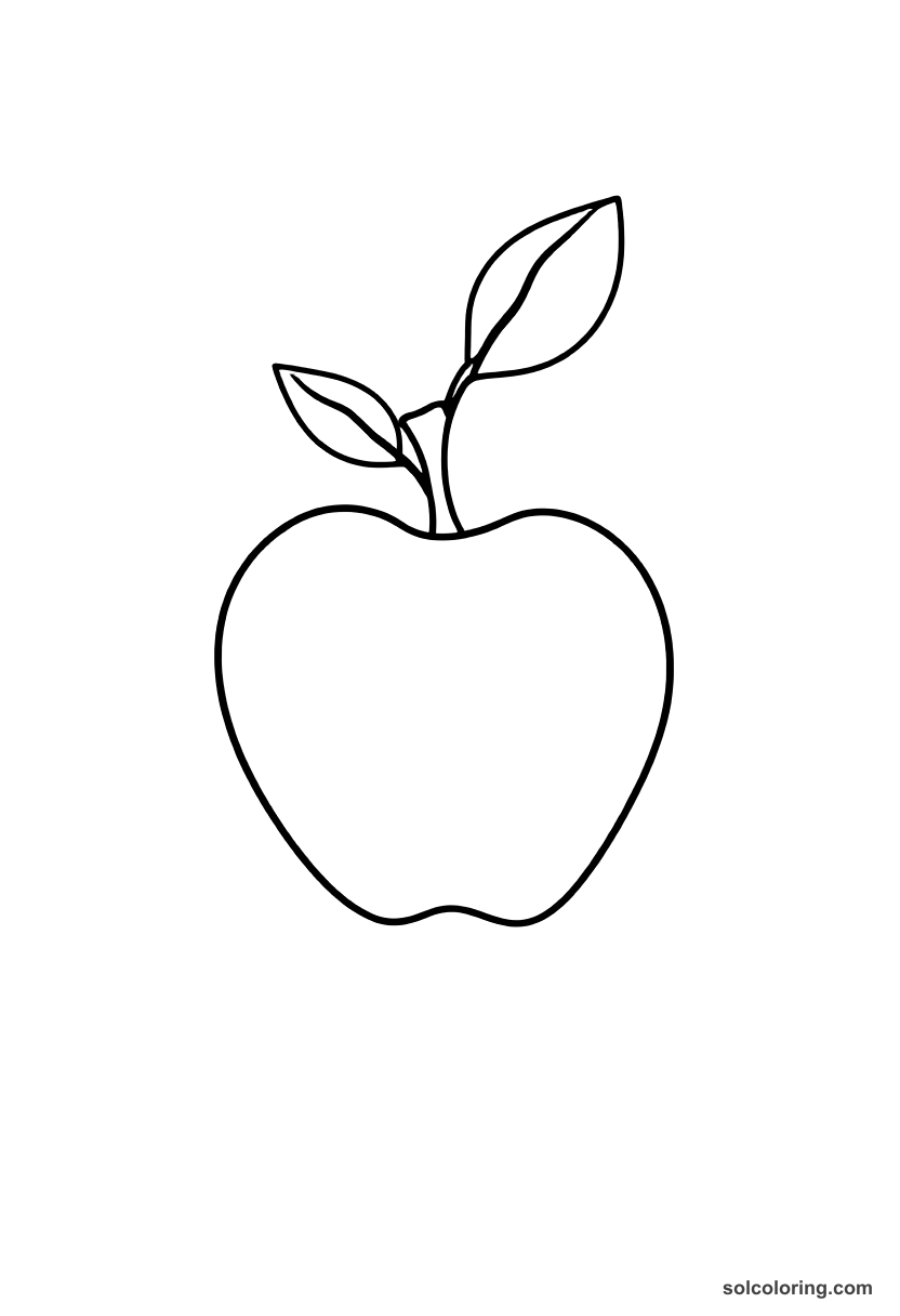 Simple The magic apple that cures all illness coloring page, free printable simple style