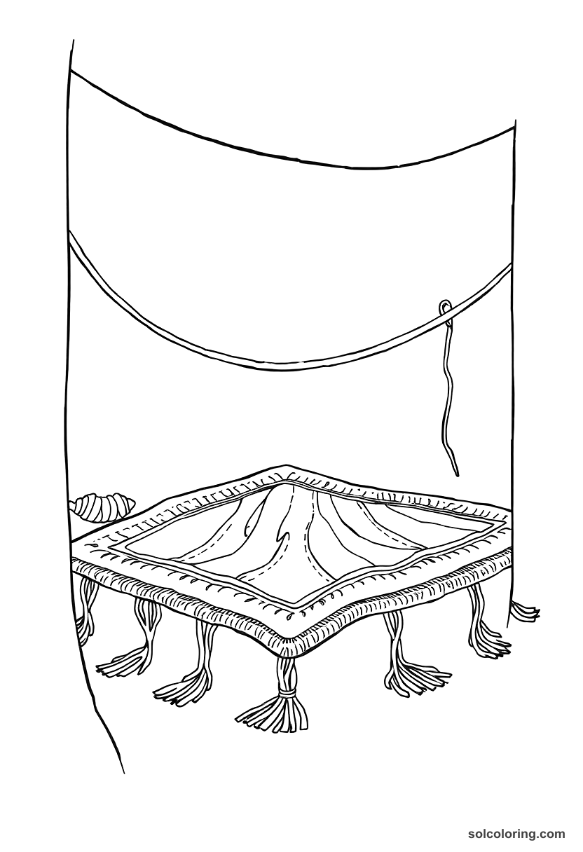 The Magic Carpet Woven With Golden Thread coloring pages