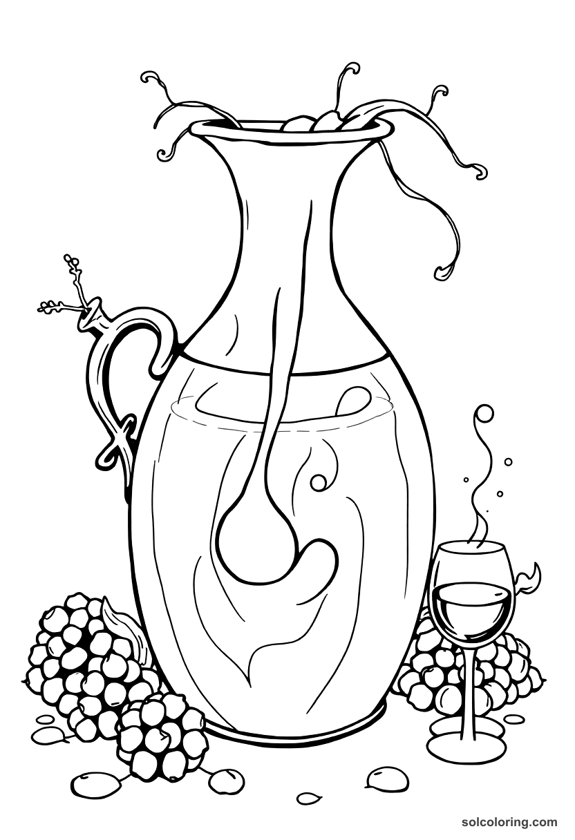 The Magic Jug That Never Empties Of Wine coloring pages