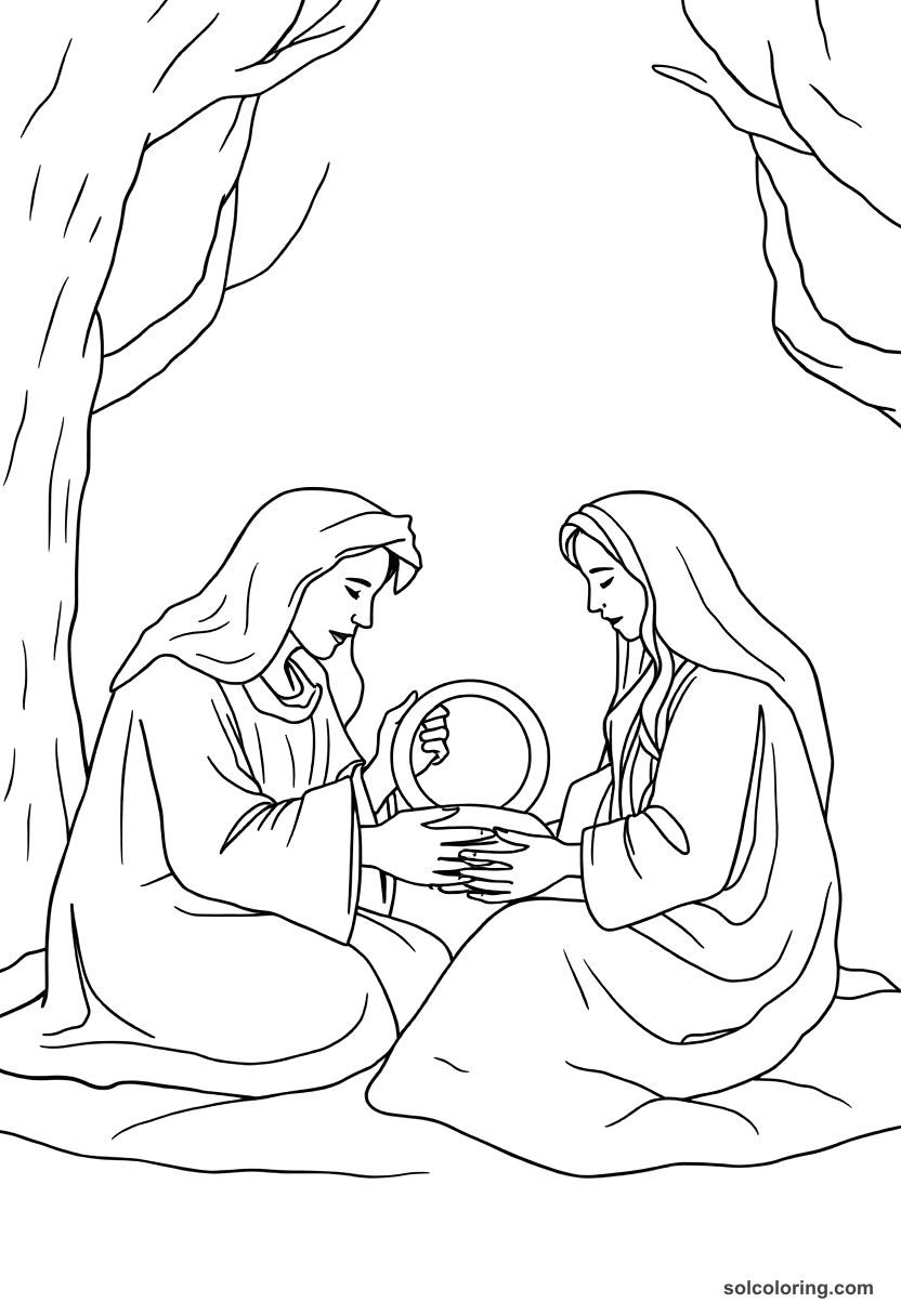 The Magic Ring Being Passed Between The Sleeping Pair coloring pages
