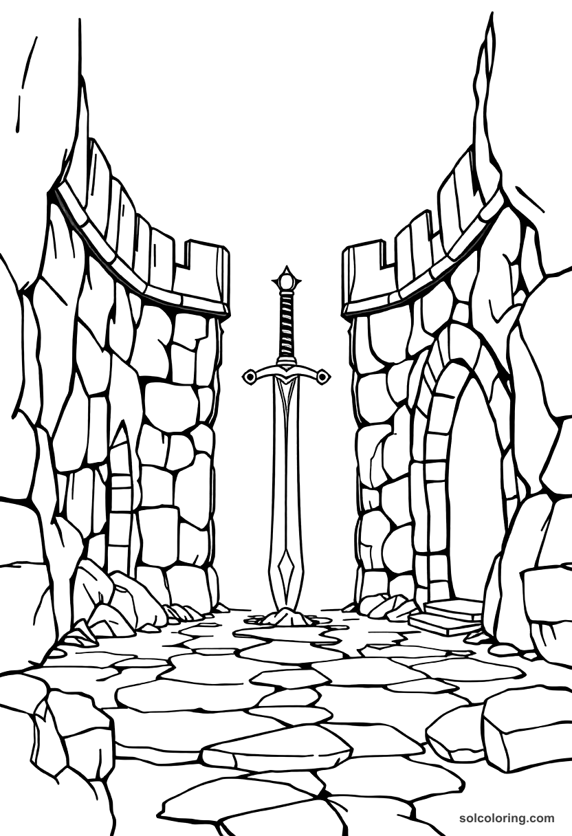 The Magic Sword In The Stone Palace coloring pages
