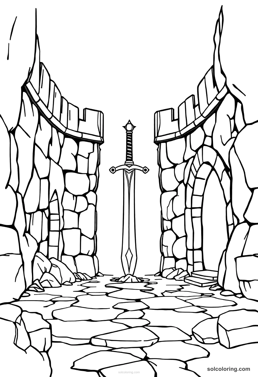 The Magic Sword In The Stone Palace coloring pages